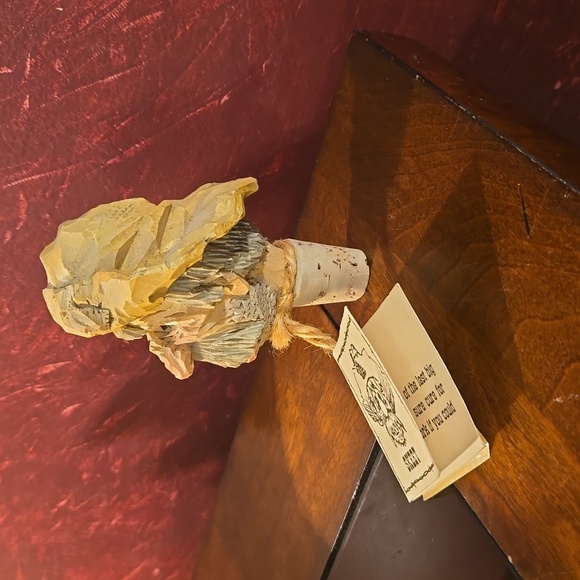 VINTAGE 1990s - CHRIS HAMMACK HAND CARVED SPIT N WHITTLE BOTTLE STOPPER "SKEET" - Picture 2 of 8